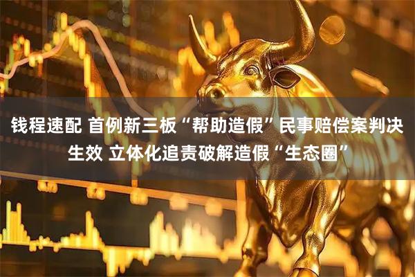 钱程速配 首例新三板“帮助造假”民事赔偿案判决生效 立体化追责破解造假“生态圈”