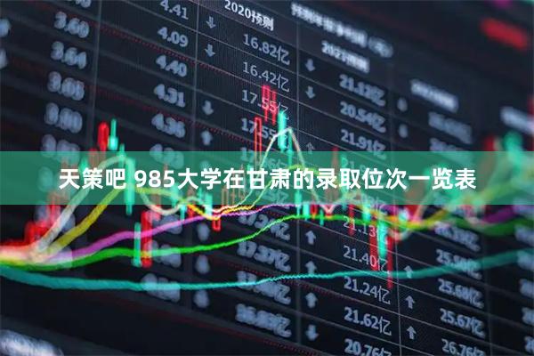 天策吧 985大学在甘肃的录取位次一览表